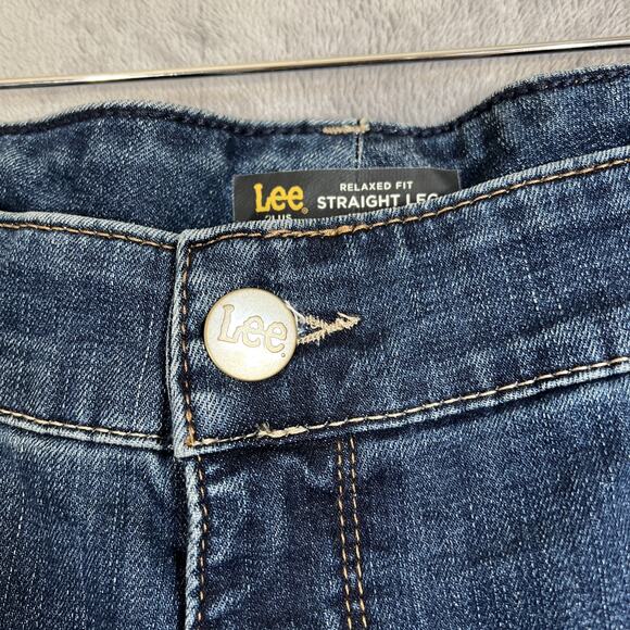 Lee Jeans Women's 22W Blue Relaxed Fit Straight Leg High Rise Stretch Denim - Picture 5 of 12